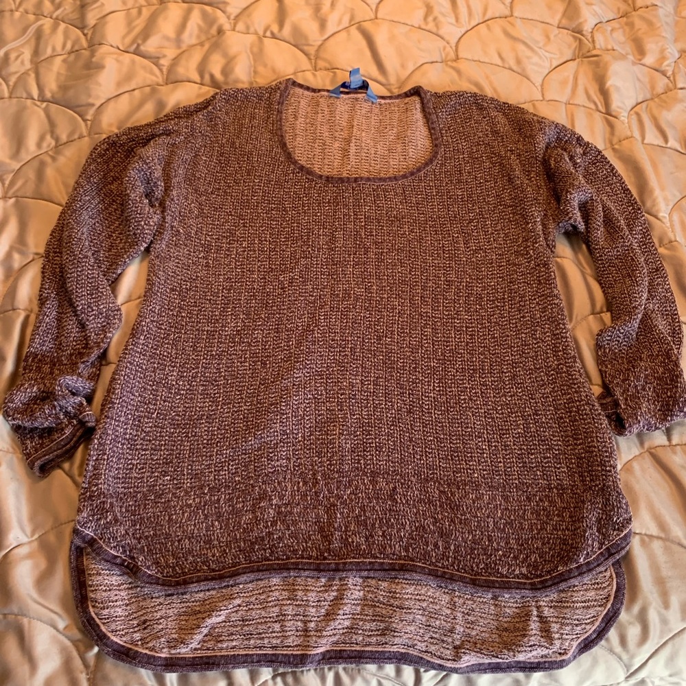 Oversized baggy tunic knit sweater purple
